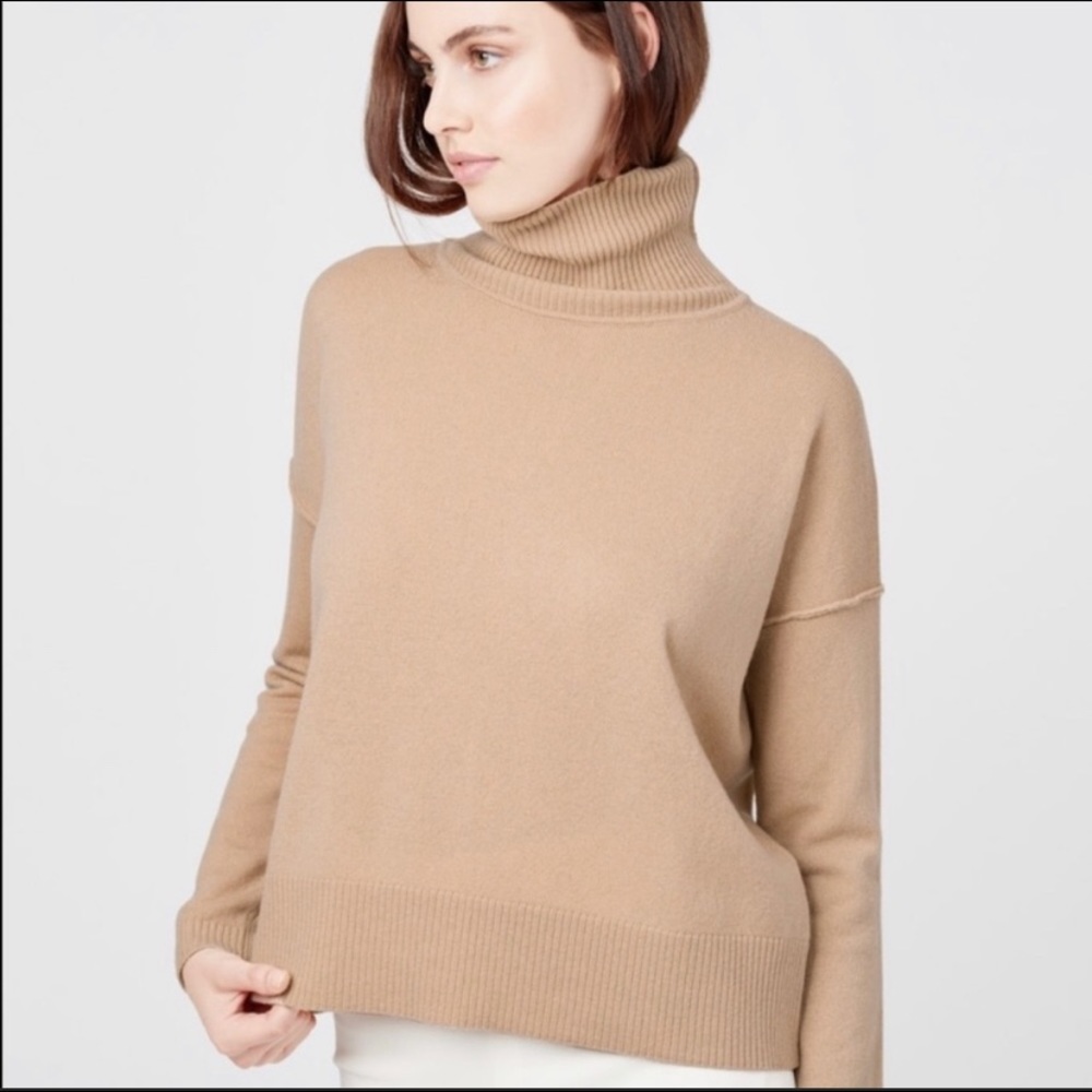 Cuyana Cashmere & Wool Camel Turtleneck size Large